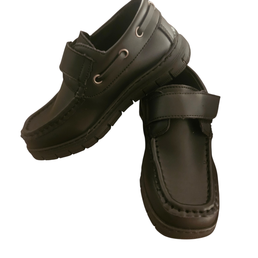 Classic Black Loafers with Strap